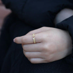 Crystal 925 Sterling Silver Adjustable Finger Rings