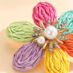 Diamond 3D Flower Earrings