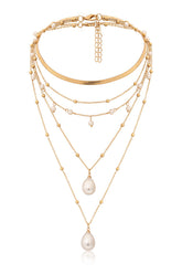 Vintage Chain Imitation Pearl Necklace