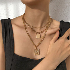 Retro Geometry Metal Necklace