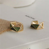 Drop Glaze Geometric Dangle Earrings