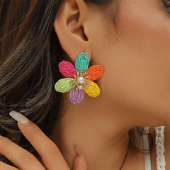 Diamond 3D Flower Earrings