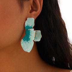 Ombre Printed Flower Earrings