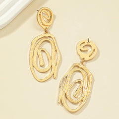 Geometric Oval Earrings