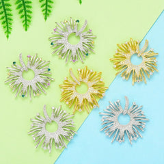 Earring Fireworks Flower Full Micro Paved Crystal Zircon Drop Earring