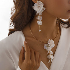 Flower Necklace and Earrings