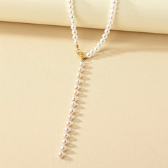 Pearl Tassel Y-shaped Necklace