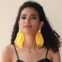 Handmade Fabric Conch Earrings