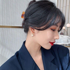 Simple Big Pearl Ball Earrings