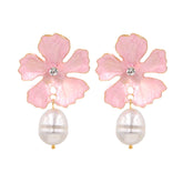 Flaxmaker Sweet Flower and Pearl Earrings