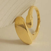 Geometric Golden Stainless Steel Opening Finger Rings