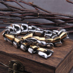Golden Silver Ouroboros Stainless Steel Bracelets