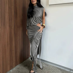 Elegant High-Neck Dress