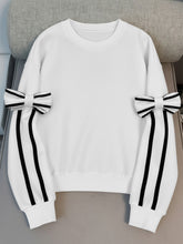 Bow-Tie Round Neck Pullover Top