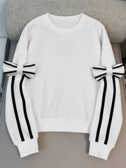 Bow-Tie Round Neck Pullover Top
