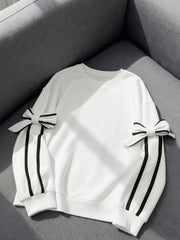 Bow-Tie Round Neck Pullover Top