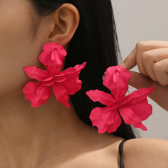 Lrregular Three-Dimensional Flower Design Earrings