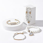 Light Crystal Bracelets Set Natural Stone Beads