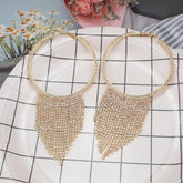 Long Earrings Crystal Circle Rhinestones