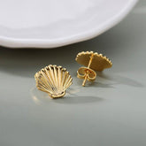 Mini Golden Stainless Steel Shell Earrings