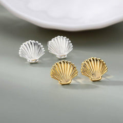 Mini Golden Stainless Steel Shell Earrings