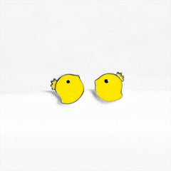 Mini Yellow Chick 925 Sterling Silver Studs Earrings