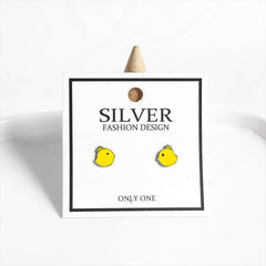 Mini Yellow Chick 925 Sterling Silver Studs Earrings