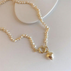 Natural Baroque Freshwater Pearl Heart-shaped Bracelet Necklaces Set