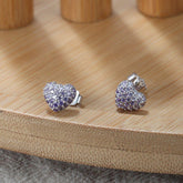 Purple 925 Sterling Silver Stud Earrings