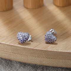 Purple 925 Sterling Silver Stud Earrings