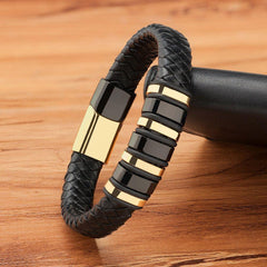 Rope Black Leather Bracelets