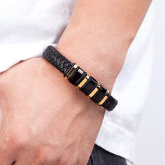 Rope Black Leather Bracelets