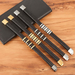 Rope Black Leather Bracelets