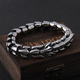 Silver Ouroboros Stainless Steel Bracelets