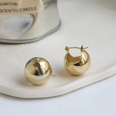 Simple Metal Round Drop Earrings