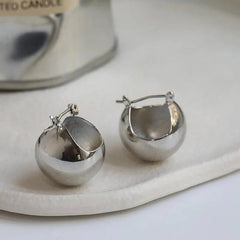 Simple Metal Round Drop Earrings