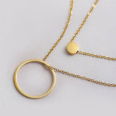 Stainless Steel Multilayer Necklaces Double Rounds