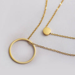 Stainless Steel Multilayer Necklaces Double Rounds