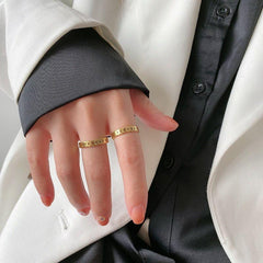 Vintage Geometry Wheat Leaves Rings