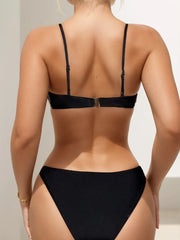 solid color one piece swimsuit hollow out with ring decoration swimwear halter neck backless bodusuit bathing suit