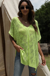 Hollowed Bat Sleeve Knit Shawl