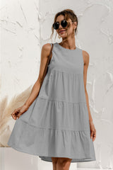 Sleeveless Patchwork Big Swing Tank Dress