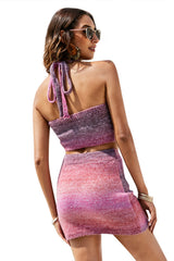 Sleeveless Camisole Sheath Skirt Knitted Suit