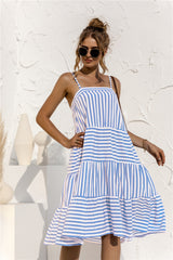 Sling Stripe Patchwork Dress