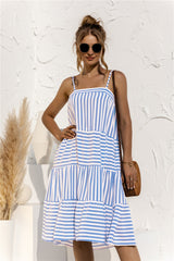 Sling Stripe Patchwork Dress