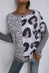 Leopard Print Patchwork T-Shirt