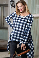 Ruffled Mid-length Long-sleeved T-shirt