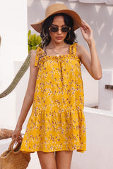 Frilled Sling Print Dress