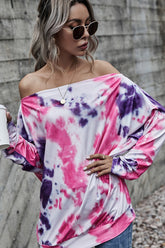 Off-the-shoulder Long-sleeved T-shirt