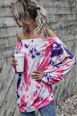 Off-the-shoulder Long-sleeved T-shirt